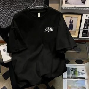 China Selected trendy brands' black simple T-shirts