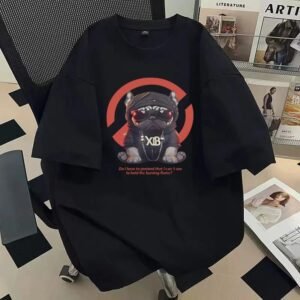 China Selected trendy and cool black T-shirt