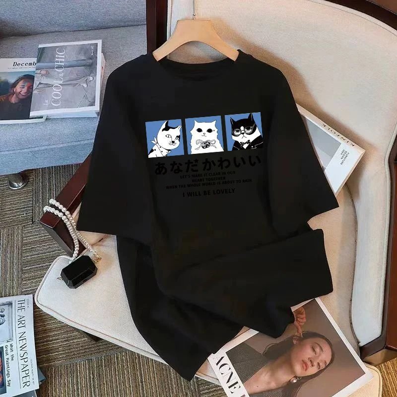China Selected cute cat Japanese style T-shirt