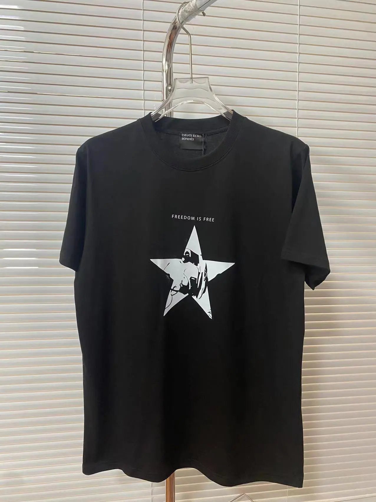 ENFANTS RICHES Deprimes Black T-shirt with Star Print