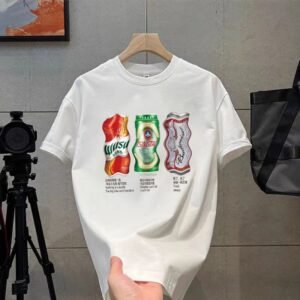 China Selected beer print white T-shirt