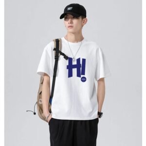 China Selected alphabet-style white T-shirt