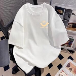 China Selected simple white T-shirts with smiley faces