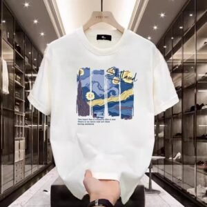 YZEE-MC Van Gogh Style White T-shirt