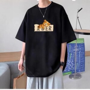 ADER Bear Trendy and Cool Style Black T-shirt