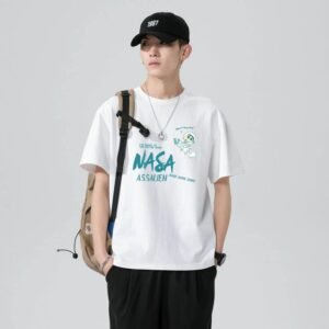 China Selected cartoon printed white T-shirt