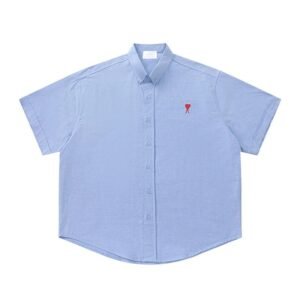 AMI Love Series Simple Style Blue Shirt