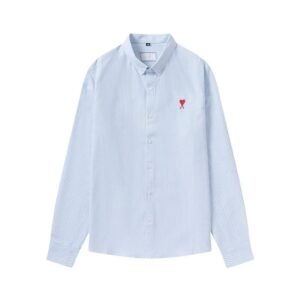 AMI striped minimalist style blue shirt