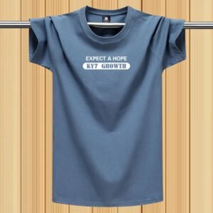 China Selected simple style blue T-shirt