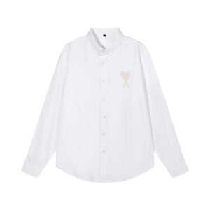 AMI Heart Embroidery White Shirt