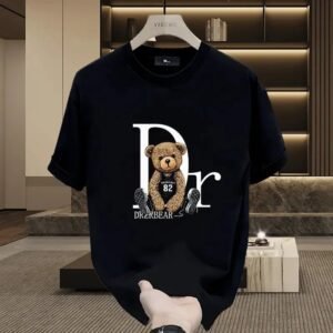 China Selected teddy bear style black T-shirt