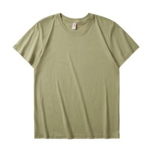 China Selected minimalist style military green T-shirt