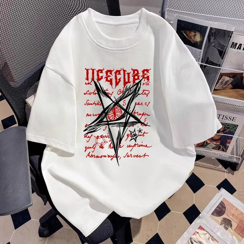 China Selected Gothic-style white T-shirts