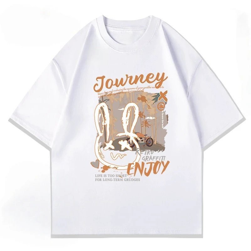 China Selected retro-style white T-shirts.