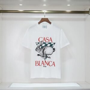 Casablanca Rabbit Element Fashion White T-shirt