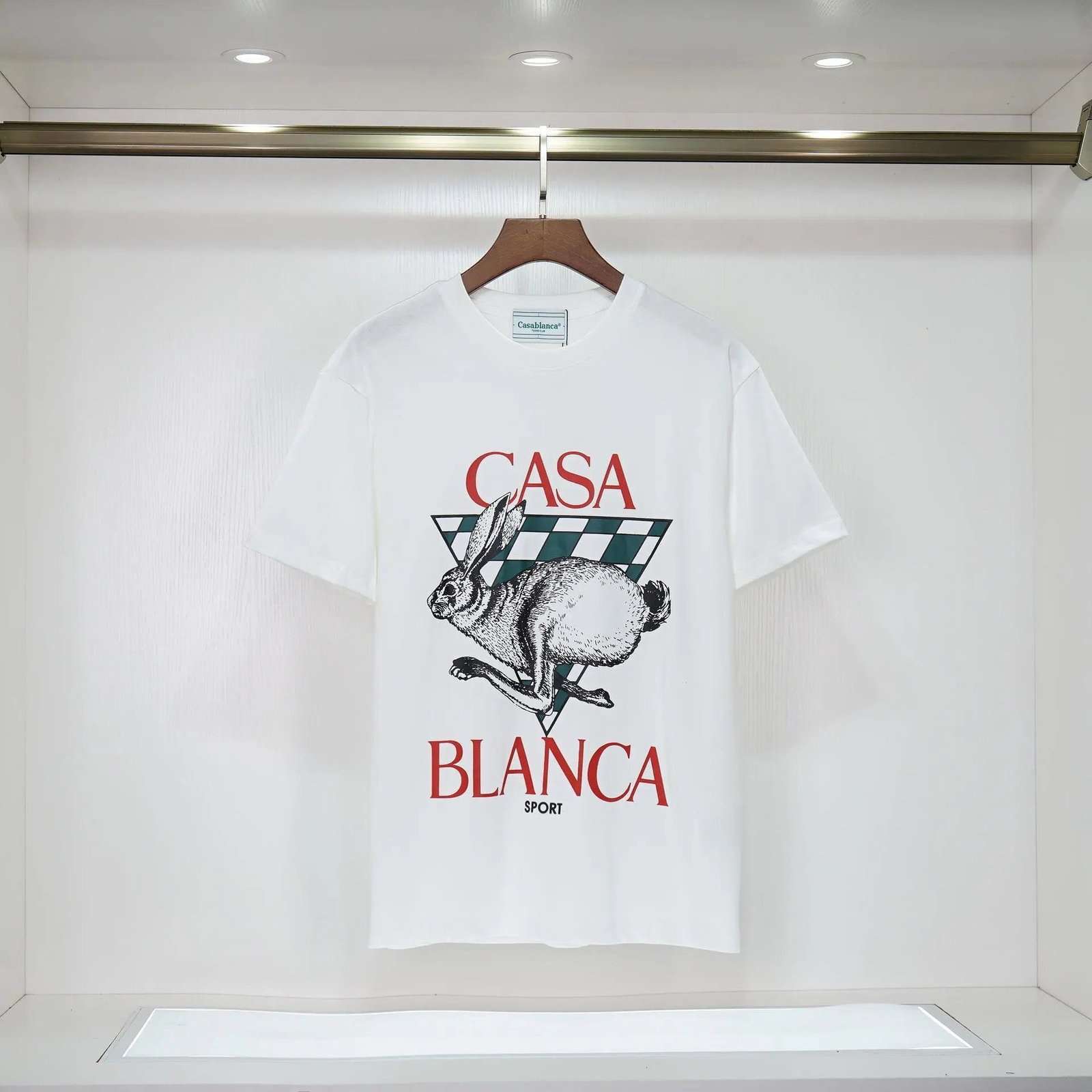 Casablanca Rabbit Element Fashion White T-shirt