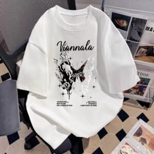 China Selected butterfly trendy white T-shirt