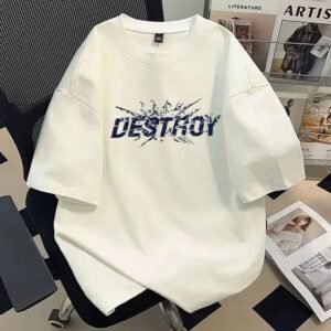 China Selected with a destructed style white T-shirt