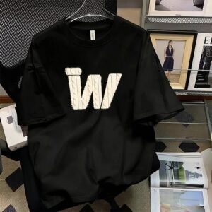 China Selected alphabet style black T-shirt