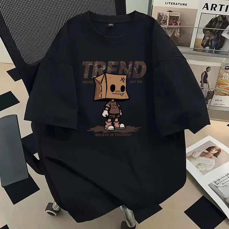 China Selected trendy black T-shirt