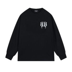 Balenciaga's dark style black long T-shirt
