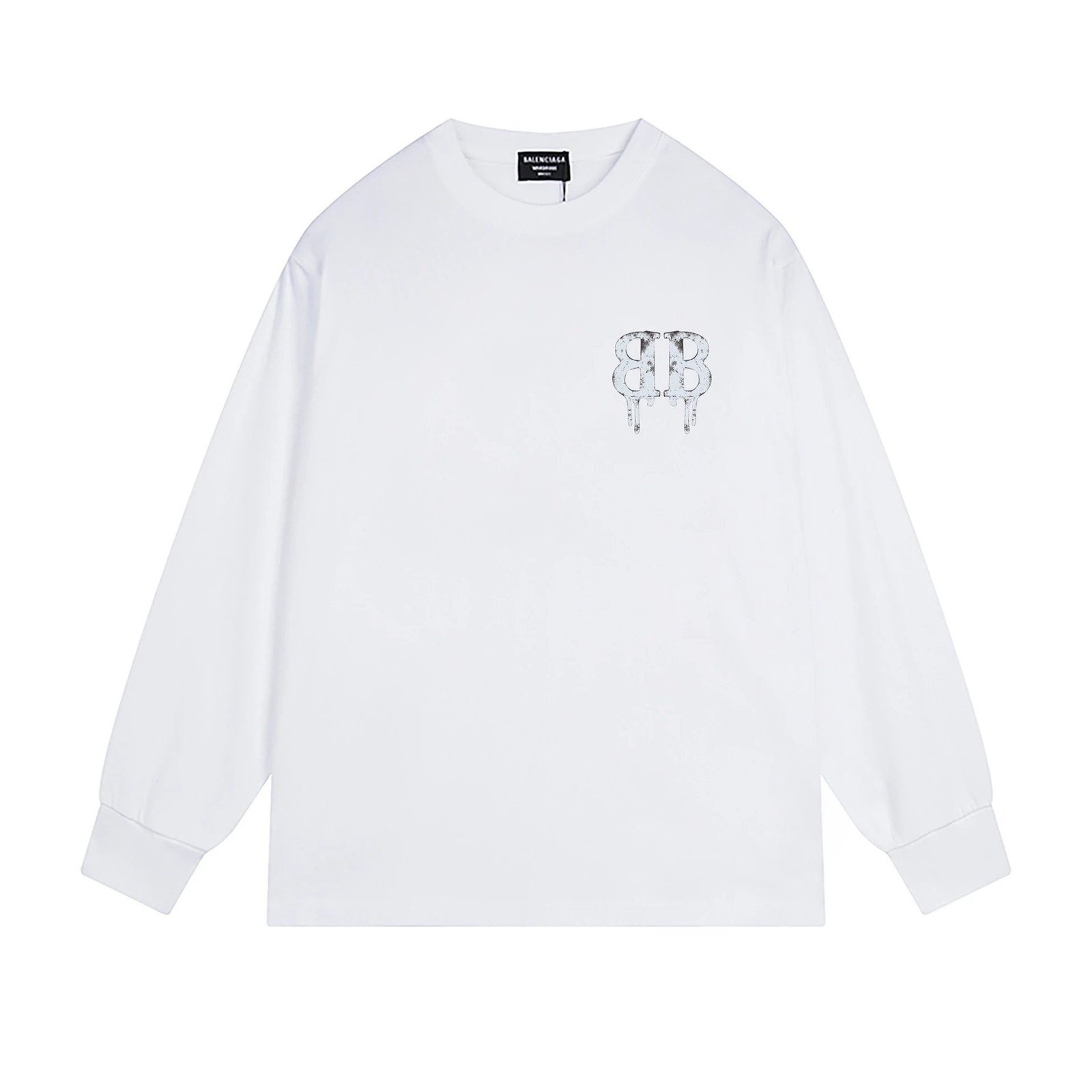 Balenciaga BB-style white sweatshirt