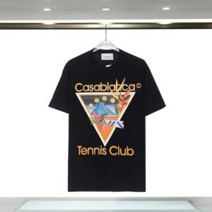 Casablanca Printed Trendy Brand Black T-shirt
