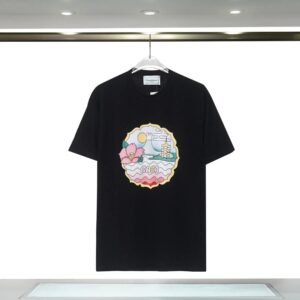 Casablanca Print Retro Style Black T-shirt