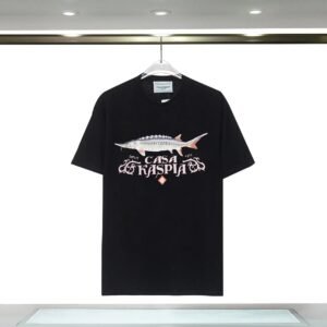 Casablanca printed trendy brand black T-shirt
