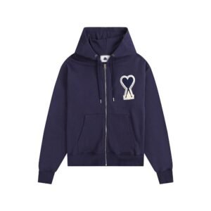 AMI Heart Pattern Zipper Hoodie