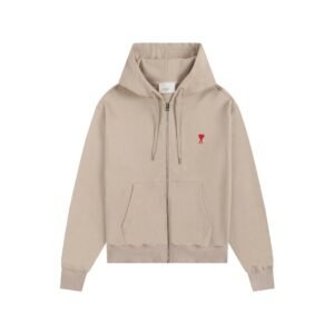 AMI Love Minimalist Style Beige Cardigan