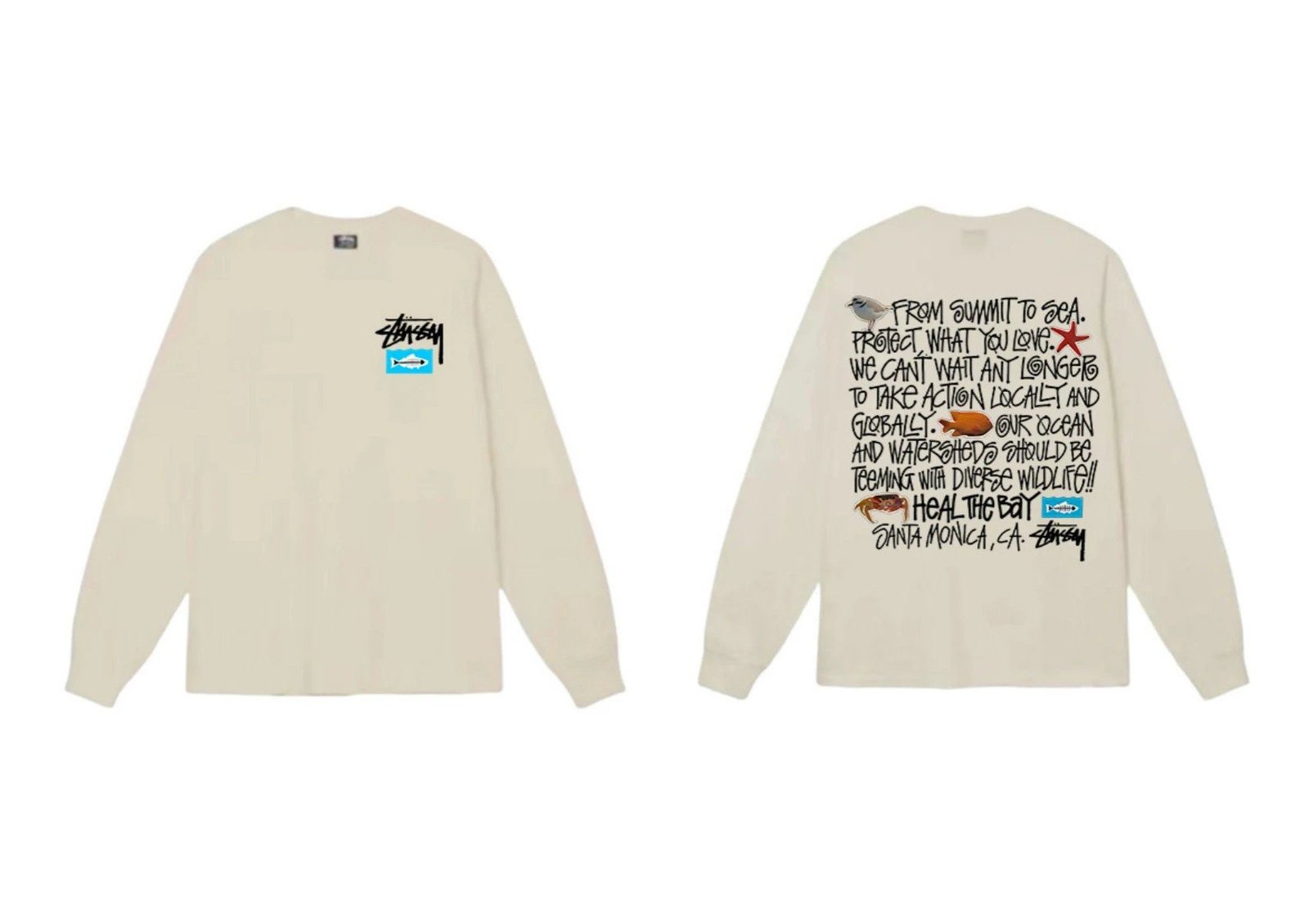 Stussy Marine Conservation Style Off-White Long-Sleeve