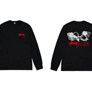 Stussy Skull Print Black Long-sleeve Shirt