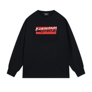Balenciaga Co-branded Trendy Cool Black Sweatshirt