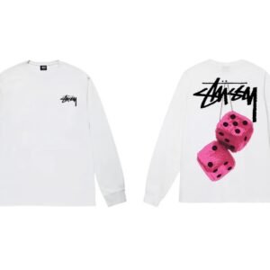 Stussy Dice Pattern White Long-sleeve Shirt