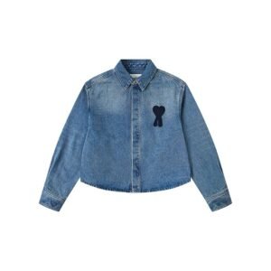 AMI Love Style Denim Blue Shirt
