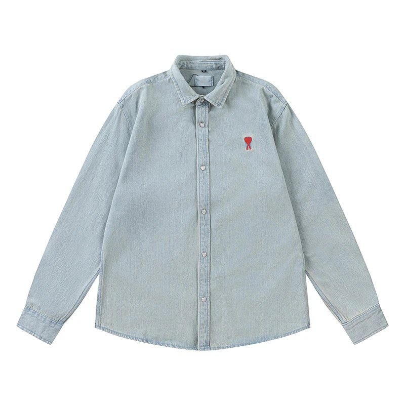 AMI Love Retro Style Denim Shirt