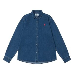 AMI Little Devil Trendy and Cool Denim Blue Shirt