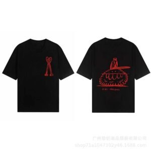 AMI red printed short-sleeve T-shirt