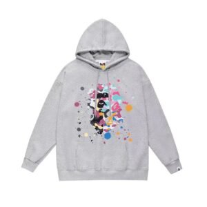 Bape splatter - ink style grey hoodie