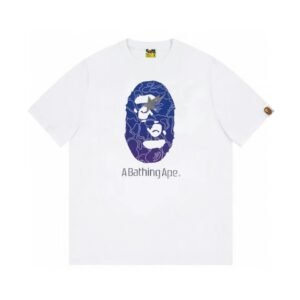 Bape ape face print short-sleeved white T-shirt