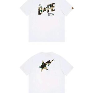 Bape camouflage style white T-shirt