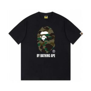 Bape camouflage style black T-shirt
