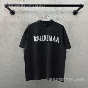 Balenciaga Letter Trendy Cool Black T-shirt