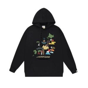 Bape Japanese-style black hoodie