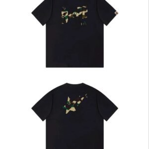 Bape camouflage style black T-shirt