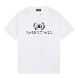 Balenciaga Printed Simple White T-shirt