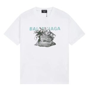 Balenciaga Money Bag Print White T-shirt