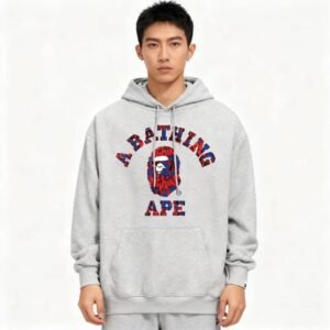 Bape camouflage-style grey hoodie