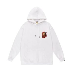 Bape Flame Ape Head White Sweatshirt